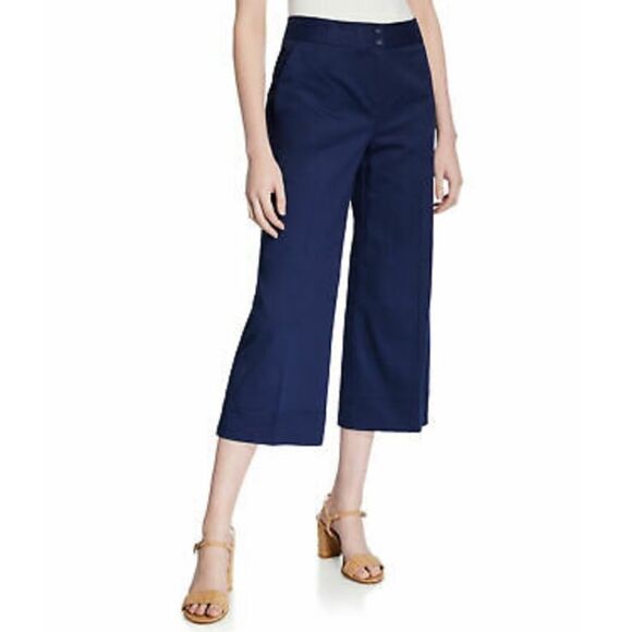 Laundry Shelli Segal Navy Cropped Tailor Pants 14 - Picture 1 of 8